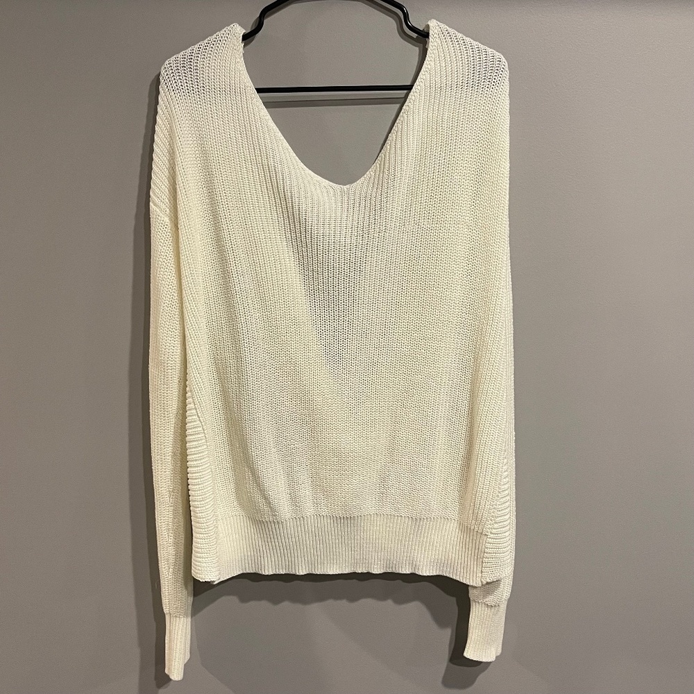 Cotton Emporium Open Twist Back Knit Sweater